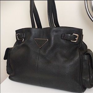 authentic prada leather tote purse